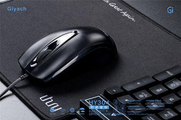 HY304 Laptop USB Wired Mouse Classic Business Office Home Optical Gaming Mouse - BESTA