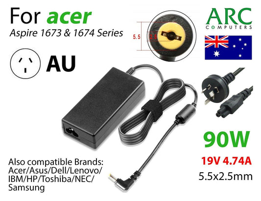 Laptop Power Adapter Charger For Acer Aspire 1673 LMI 1674 WLMI WLM ADP-75FB - BESTA