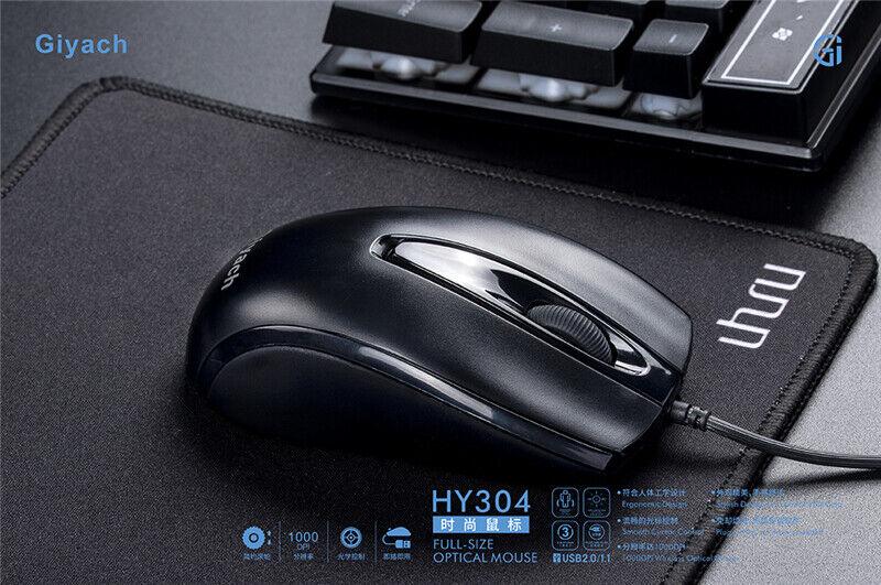 HY304 Laptop USB Wired Mouse Classic Business Office Home Optical Gaming Mouse - BESTA