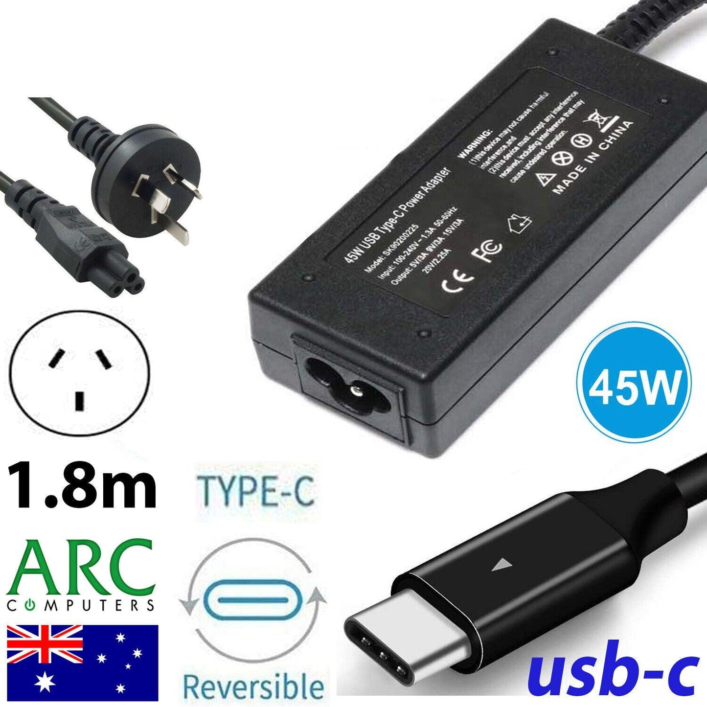 Universal 45W 65W 90w USB-C AC Power Adapter Type-C Charger 5V~20V - BESTA