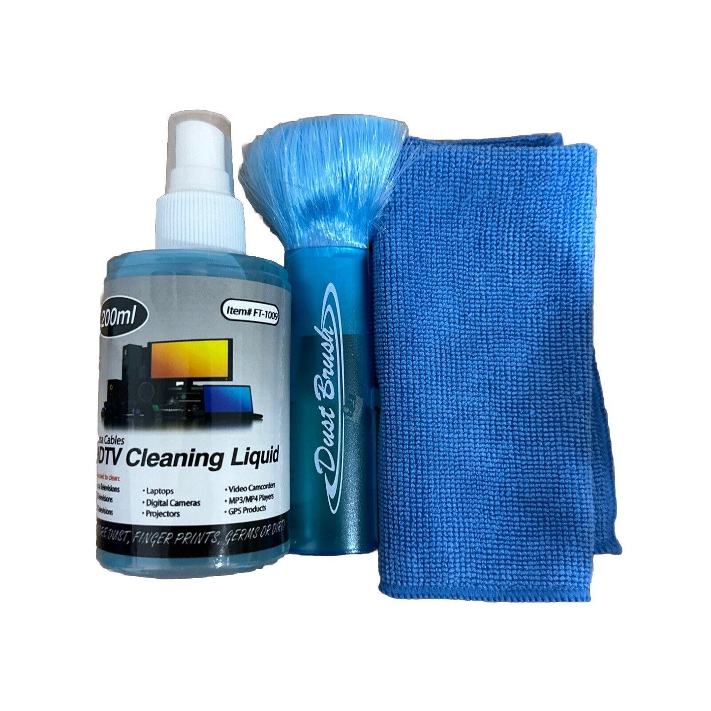 Screen Cleaning Kit Cleaner Spray Brush Microfiber Cloth Wipe Phone TV Camera - BESTA