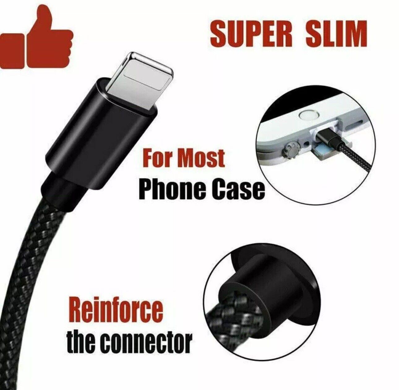2Pack 2mUSB Charger Cable Cord For iPhone 14 13 12 11 Pro 7 X 8 6 iPad Data Fast - BESTA