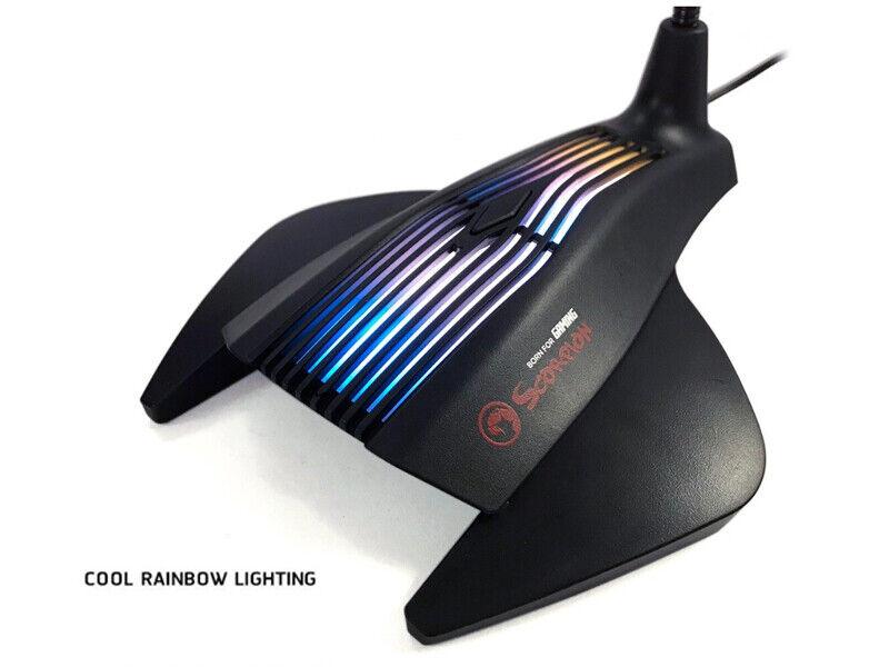 USB RGB Backlit Gaming Desktop Microphone with Flexible Neck Plug and Play - BESTA