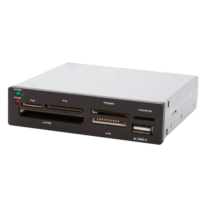 3.5" Internal All in one Memory Card Reader+USB 2.0 Port Metal White color - BESTA