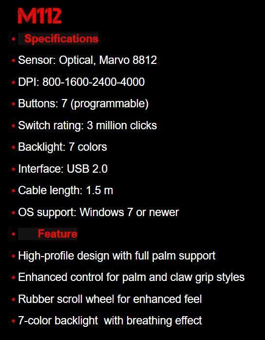 4000DPI Wired USB Optical Programmable 7 Button Backlit RGB Gaming Mouse PC - BESTA