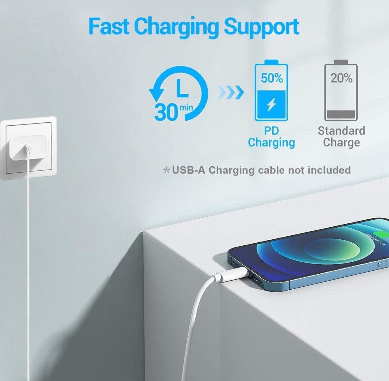 20W USB Type-C Wall Adapter Fast Charger PD Power +2m Type C Charger Cable - BESTA