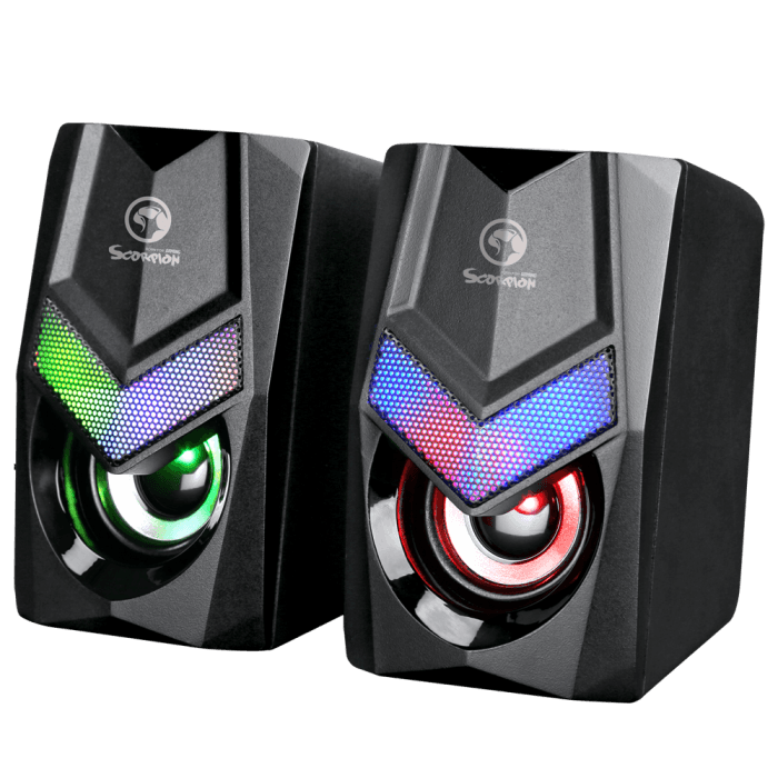 MARVO USB Wired Stereo 2.0 Compact Mini RGB Laptop Computer Gaming Speakers - BESTA