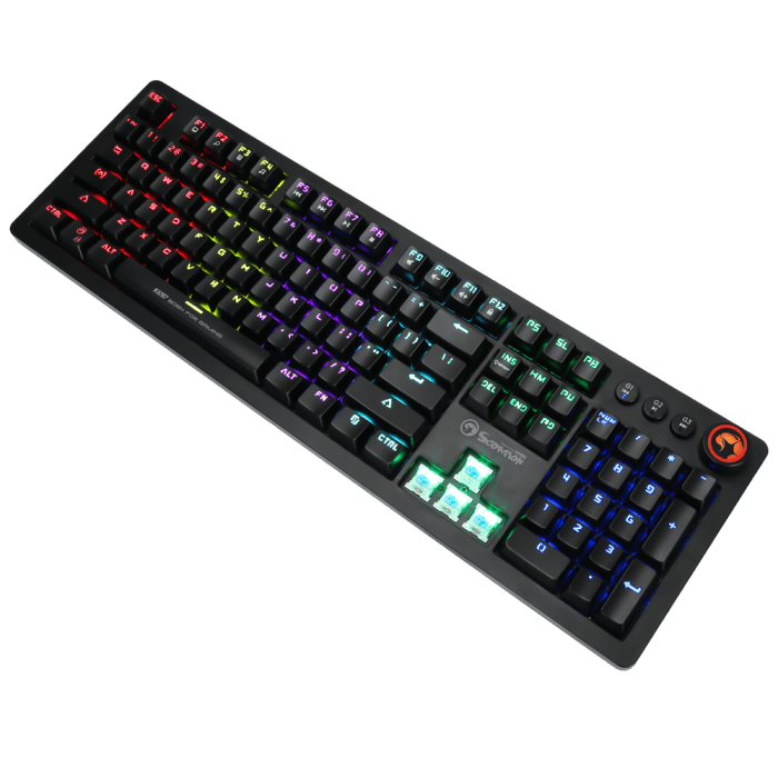 LED Mechanical PC Gaming Keyboard Rainbow Backlit RGB 107Keys Blue Switch - BESTA