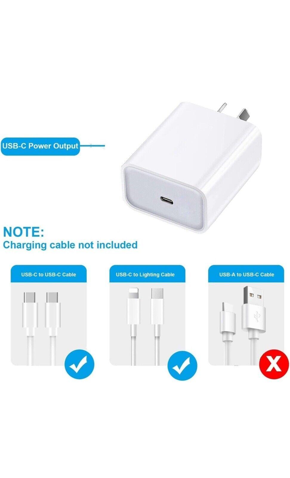 20W USB Type-C Wall Adapter Fast Charger PD Power +2m Type C Charger Cable - BESTA