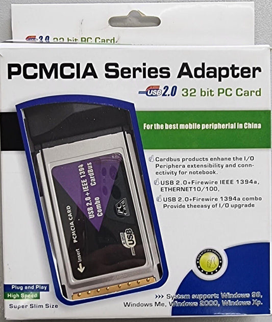 PCMCIA 32 bit USB 2.0 + Firewire IEEE 1394a 6pin and 4pin PC Card - BESTA