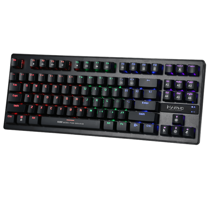Compact Gaming Mechanical Keyboard Rainbow RGB Backlit LED Blue Switch 87 Keys - BESTA