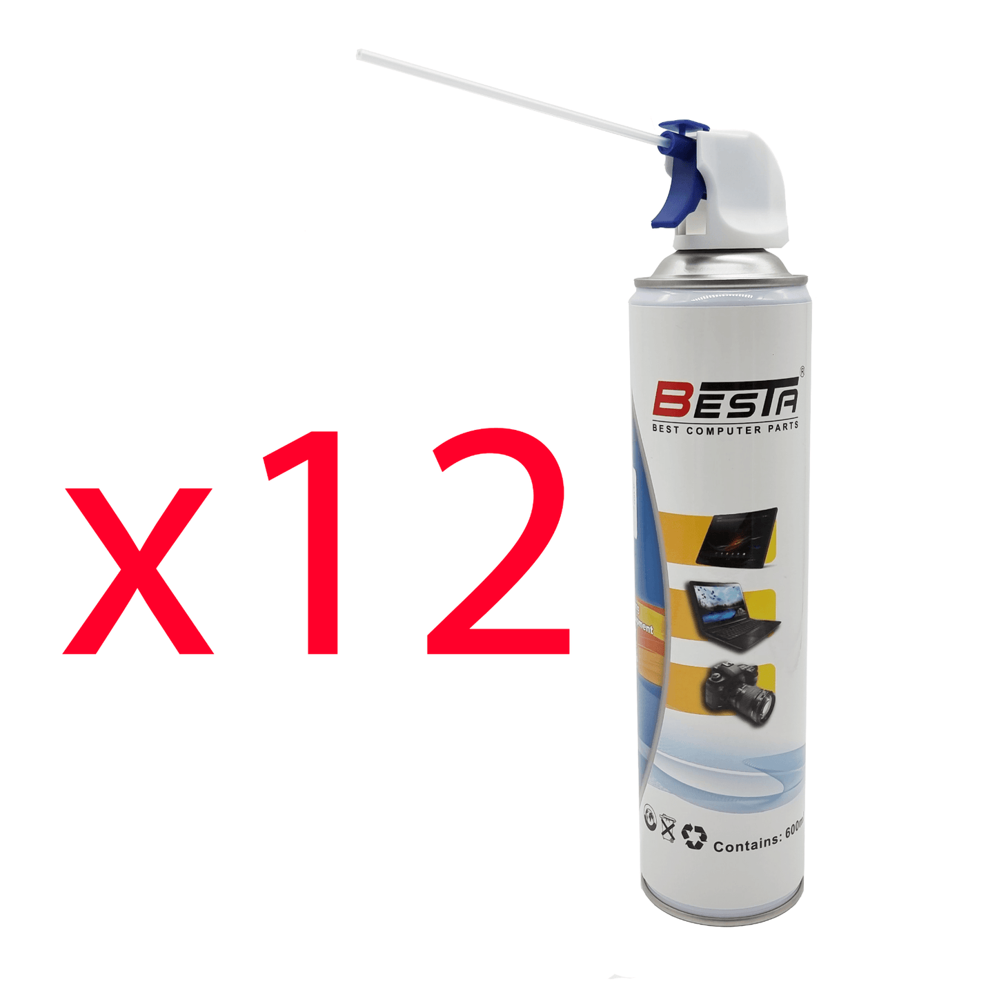 Wholesale Bulk Compressed Air Duster Can 600ml for Notebook Laptop PC Keyboard - BESTA