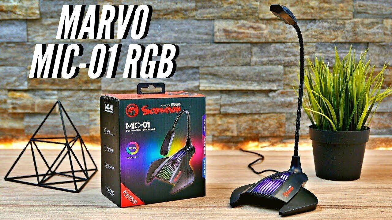 USB RGB Backlit Gaming Desktop Microphone with Flexible Neck Plug and Play - BESTA