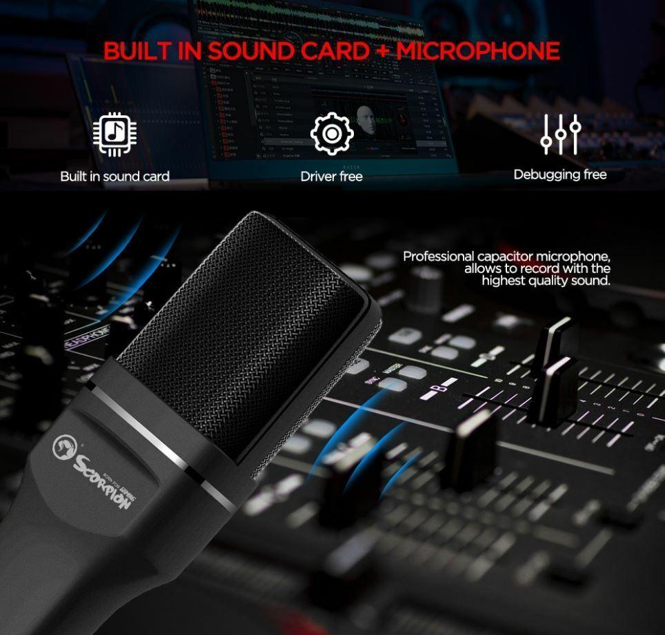 USB Powered Professional Gaming Streaming Desktop Microphone 3D MARVO Mic-03 - BESTA