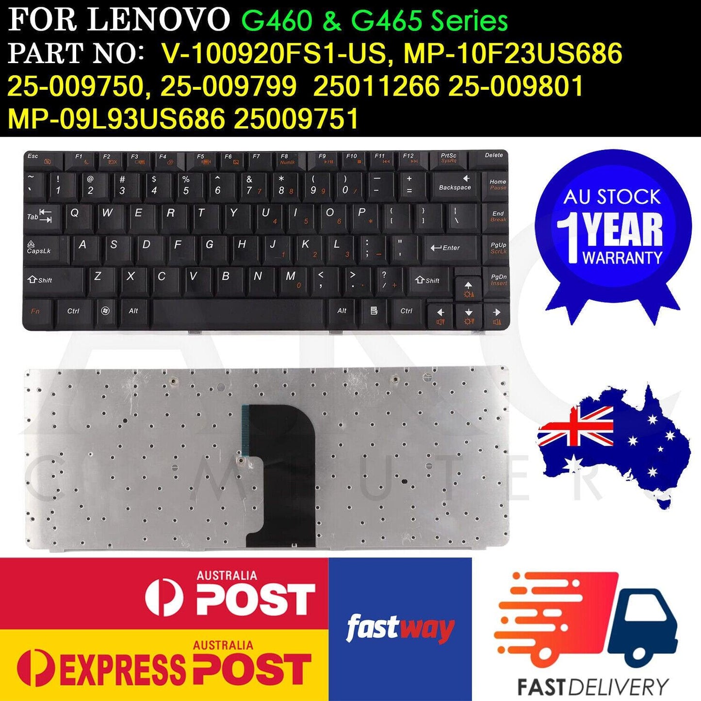Laptop Keyboard Lenovo G460 G465 MP-10F23US686 25011266 V100920FS1-US 25-009801 - BESTA