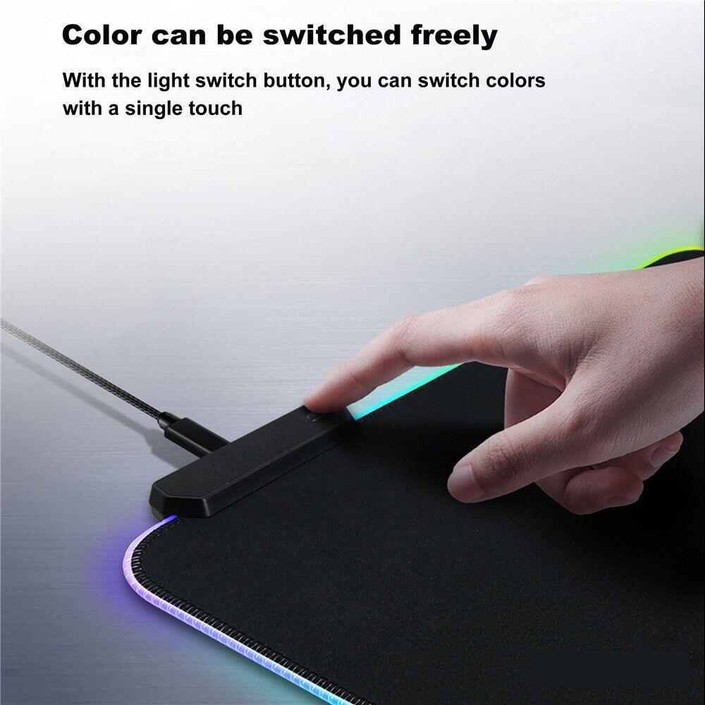 RGB LED Gaming Mousepad with Non-Slip Rubber Base for Laptop Desktop Gaming PC - BESTA