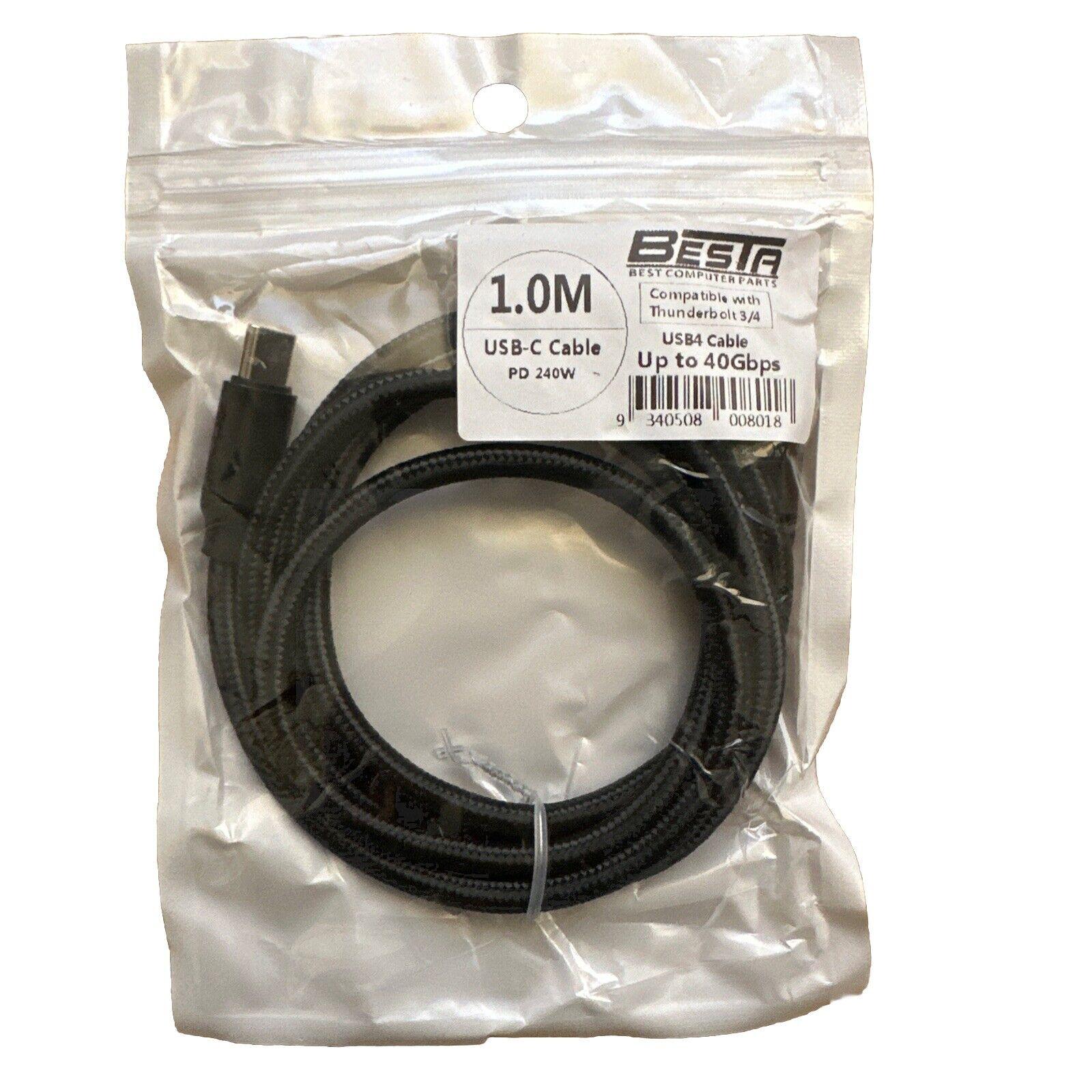 BESTA 1M USB4 Thunderbolt 3 USB-C Cable 40Gbps 8K Video 240W PD Charging - BESTA