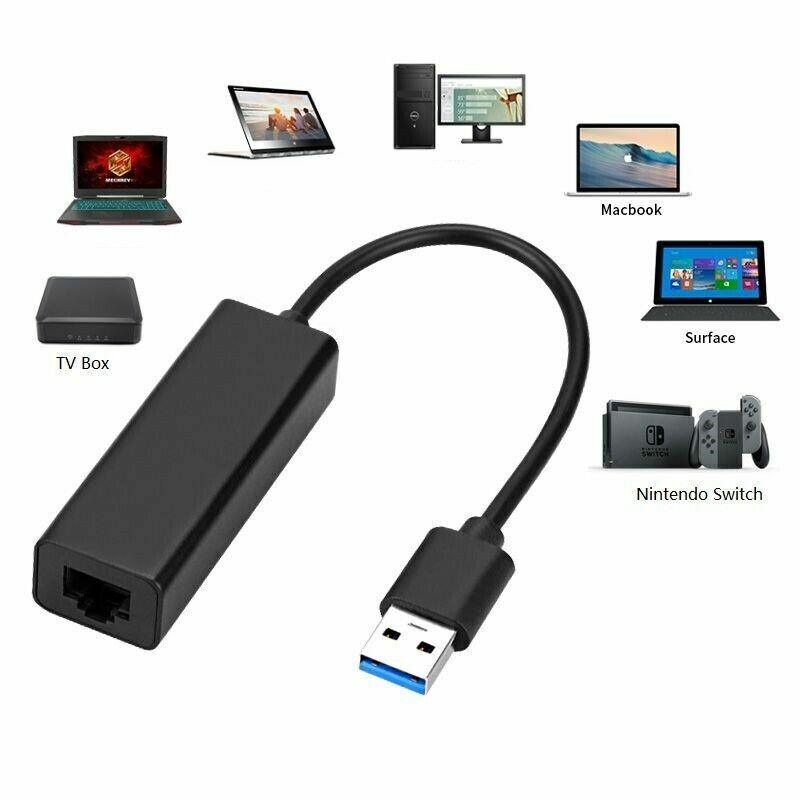 USB 3.0 To RJ45 Ethernet Adapter Lan Card for PC Laptop Mac Niitendo - BESTA