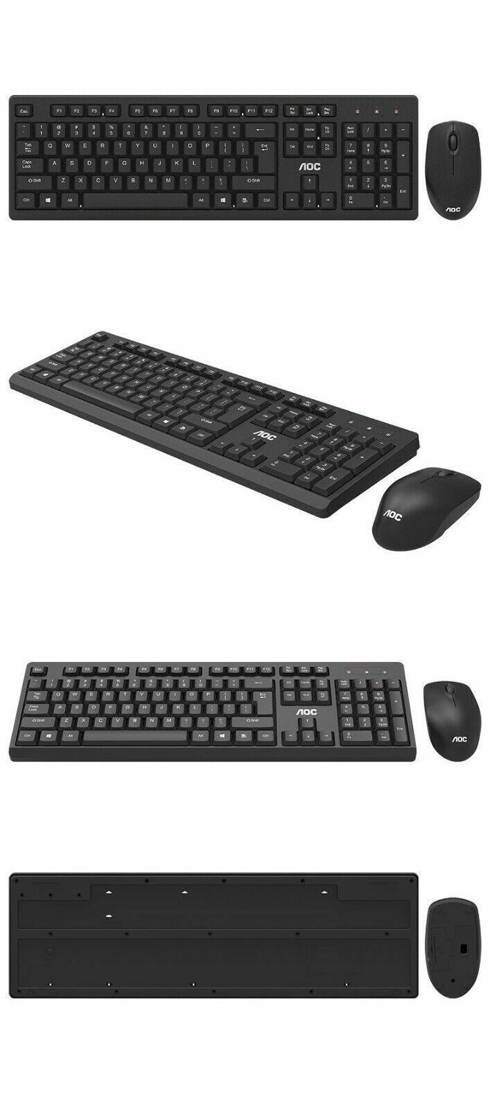 AOC KM210 Wireless Keyboard Mouse Combo Bundle Set 104 Keys Waterproof 2.4GHz - BESTA