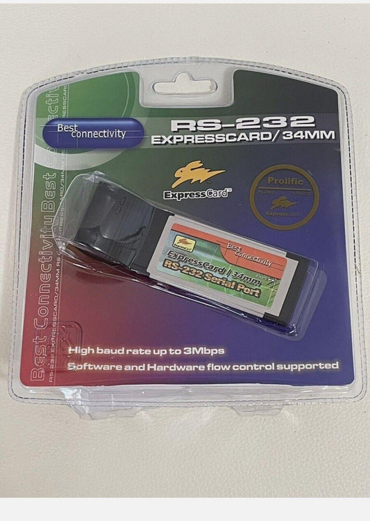 Best Connectivity ExpressCard / 34mm RS-232 Serial 1-port New Sealed - BESTA