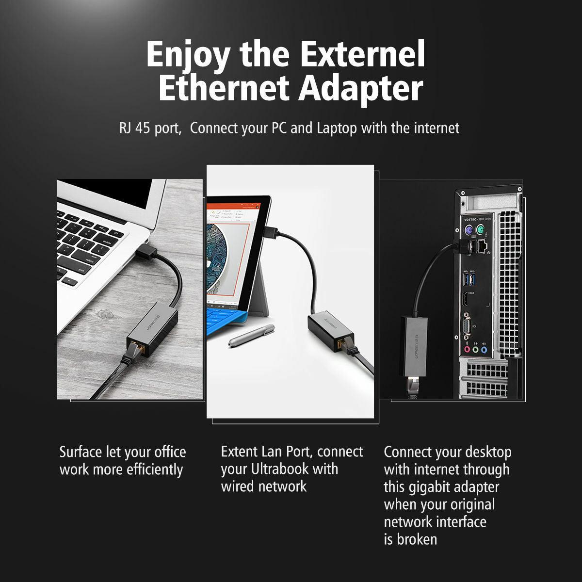 USB to RJ45 Lan Ethernet Adapter Network Card For Laptop Mac PC Nintendo Switch - BESTA