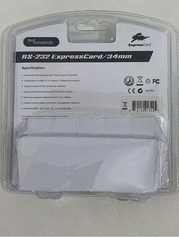 Best Connectivity ExpressCard / 34mm RS-232 Serial 1-port New Sealed - BESTA