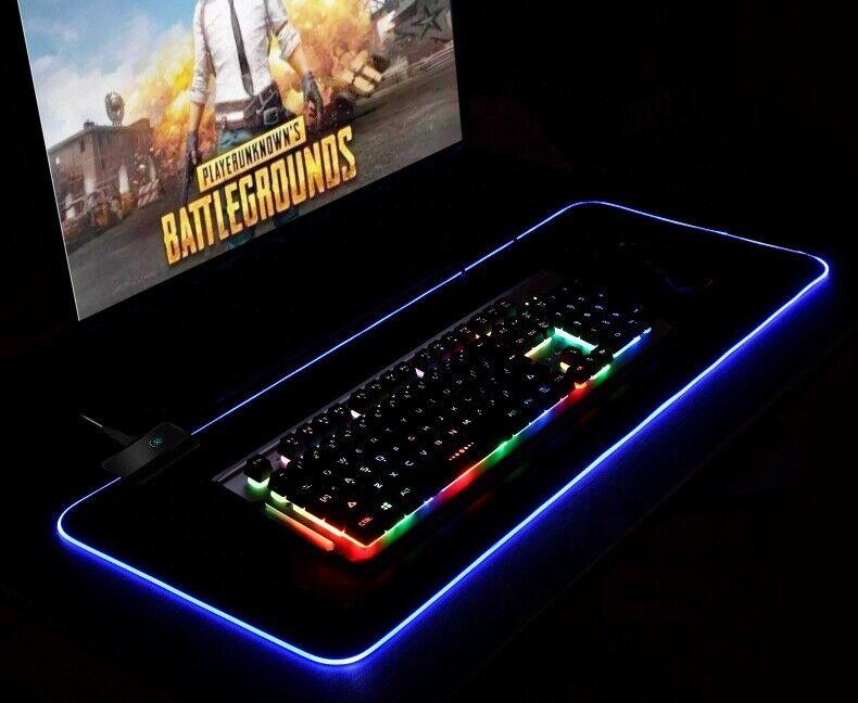 RGB LED Gaming Mousepad with Non-Slip Rubber Base for Laptop Desktop Gaming PC - BESTA