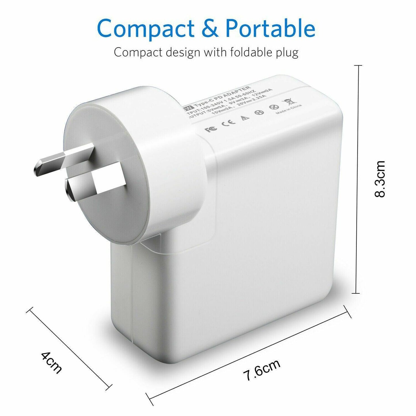 61W USB-C Type-C Laptop Charger Adapter Apple Macbook Pro 13" 2016 2017 A1708 - BESTA