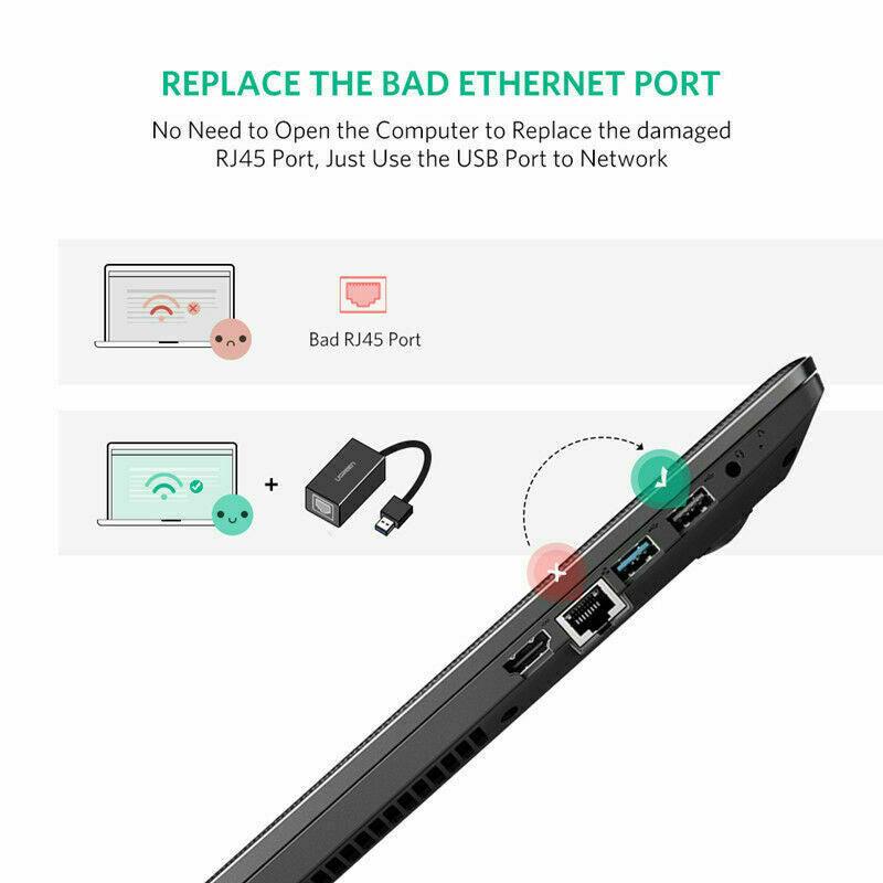 USB 3.0 To RJ45 Ethernet Adapter Lan Card for PC Laptop Mac Niitendo - BESTA