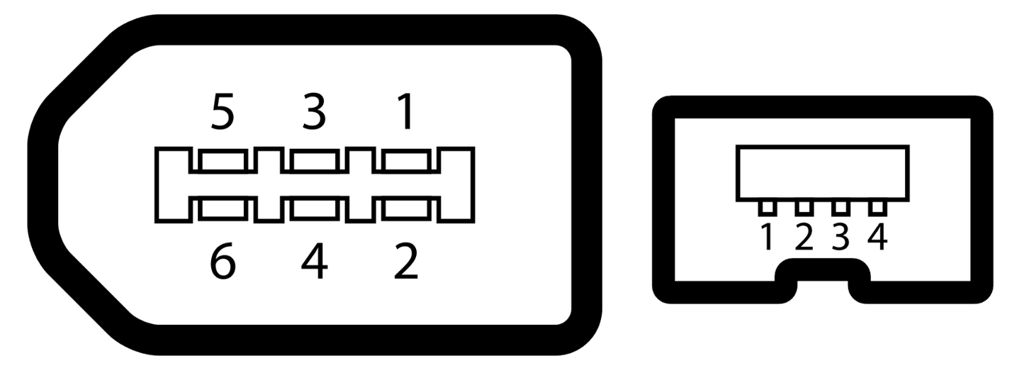 Firewire 400 Cable IEEE 1394 1394a 6-6 4-4 4-6 6-4 Pin Male to Male Cable - BESTA