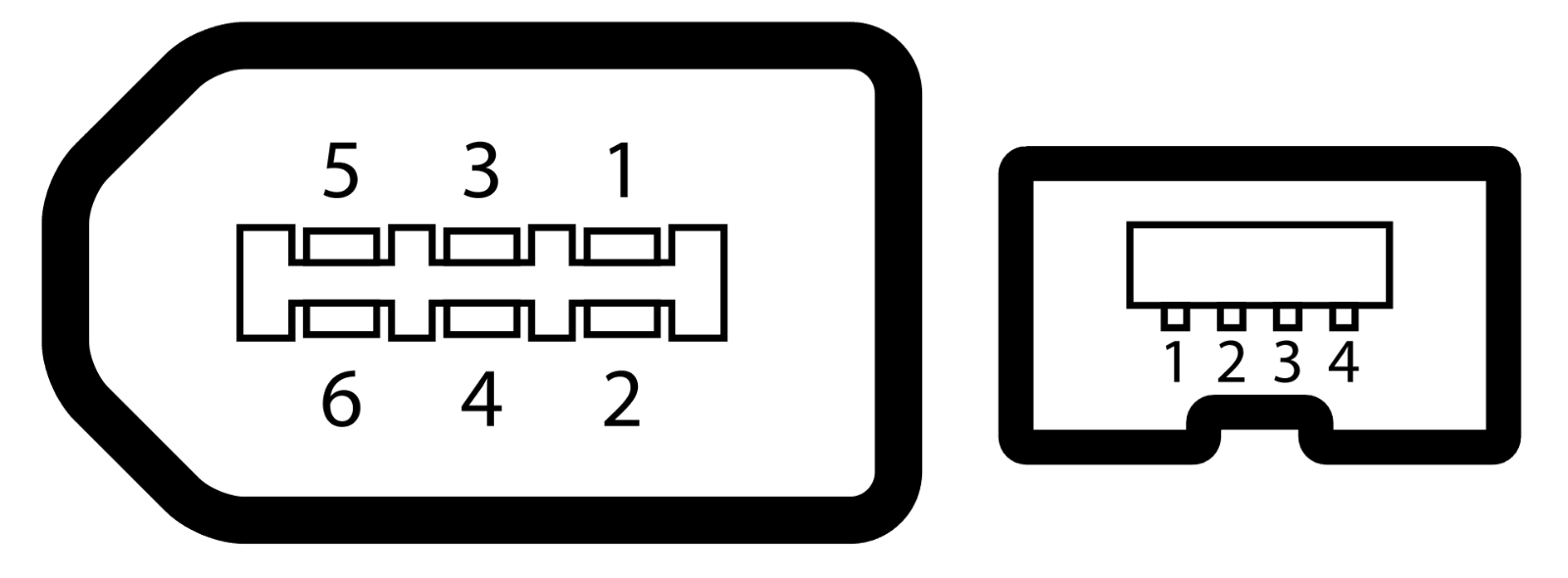 Firewire 400 Cable IEEE 1394 1394a 6-6 4-4 4-6 6-4 Pin Male to Male Cable - BESTA