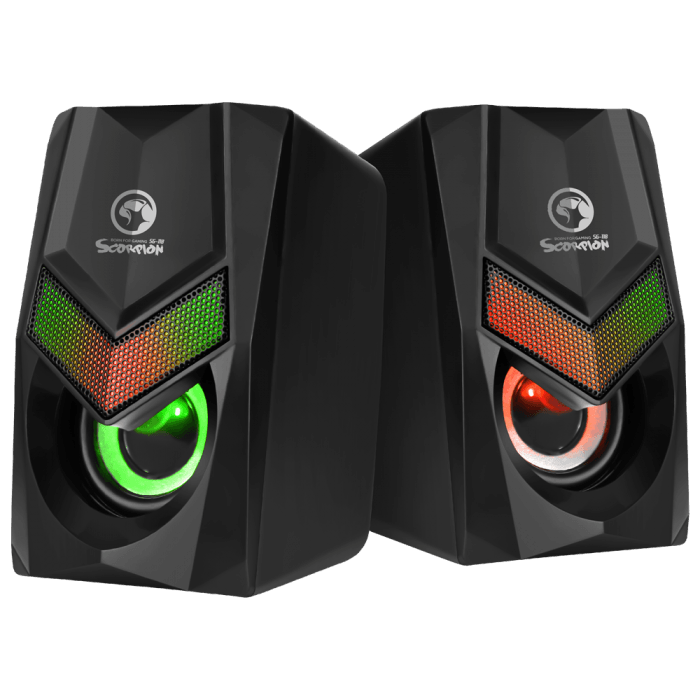 MARVO USB Wired Stereo 2.0 Compact Mini RGB Laptop Computer Gaming Speakers - BESTA