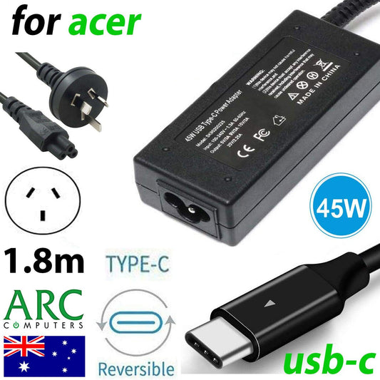 Laptop Charger AC 45W USB C Type C Adapter Acer Swift 7 SF713-51 Chromebook 11 - BESTA