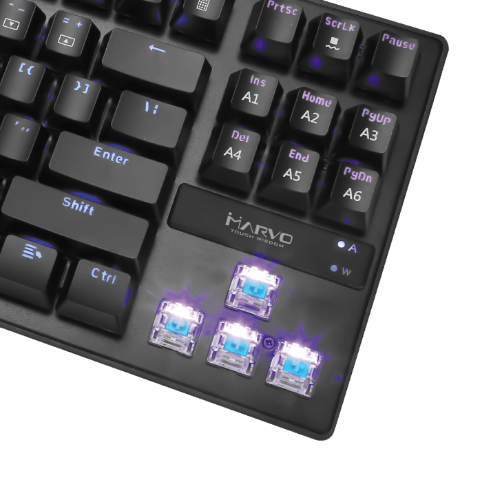 Compact Gaming Mechanical Keyboard Rainbow RGB Backlit LED Blue Switch 87 Keys - BESTA