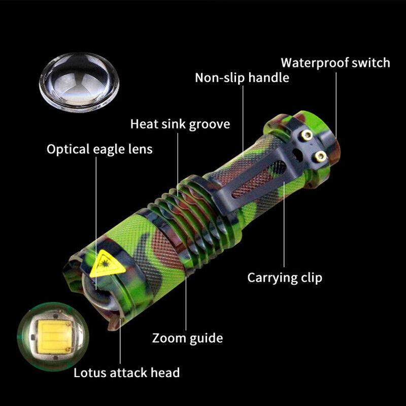 CREE Q5 LED Zoomable Focus Waterproof Flashlight Torch 1200LM w/ free AA battery - BESTA