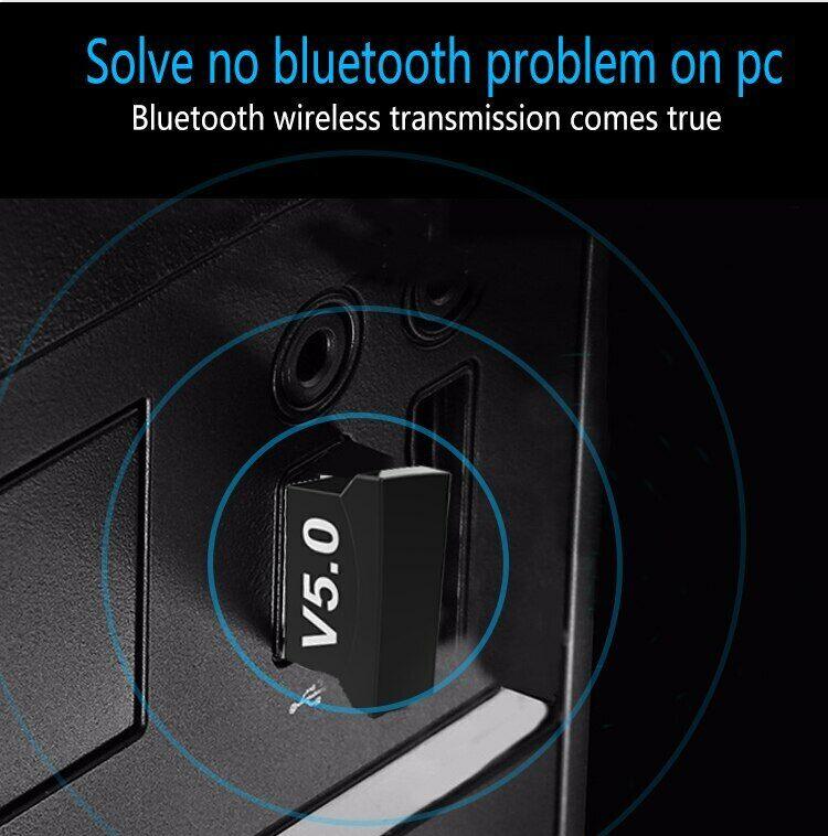 Bluetooth Adapter 5.0 USB Desktop Computer Audio Receiver Dongle NoDriver Needed - BESTA