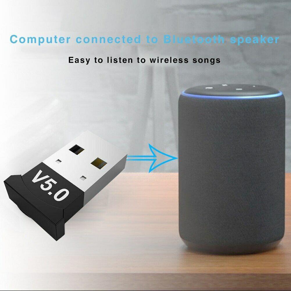 Bluetooth Adapter 5.0 USB Desktop Computer Audio Receiver Dongle NoDriver Needed - BESTA