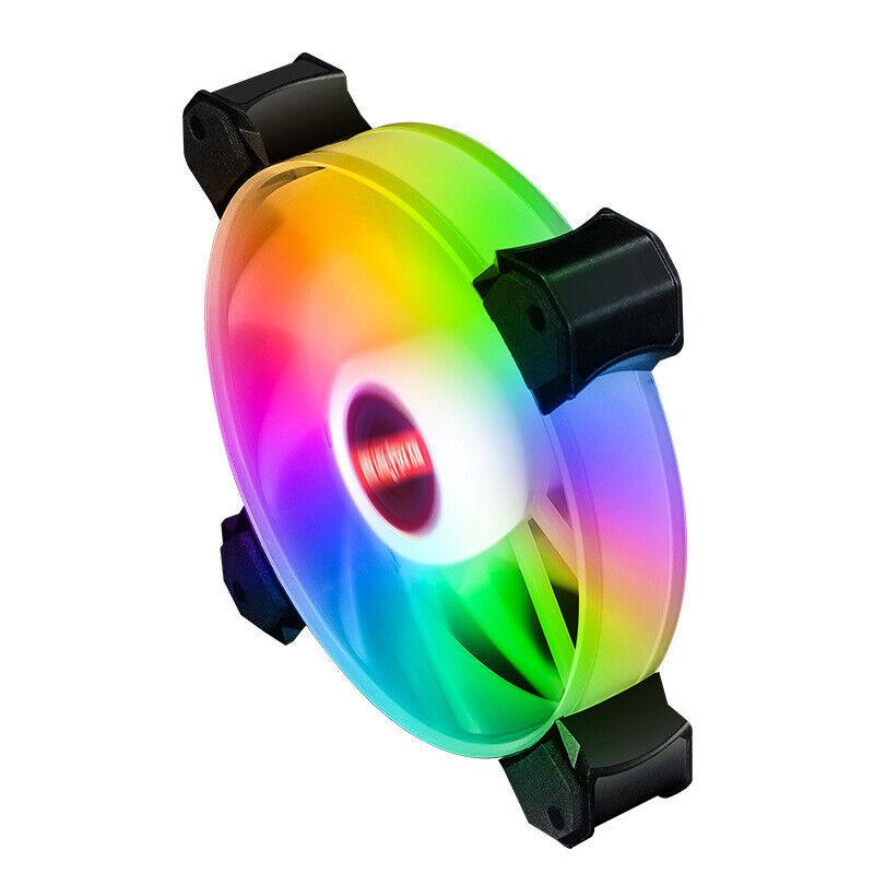 4 Color Dual LED Circle 120mm PC Case Cooling Fans 2Pin Molex 12V DC 12cm - BESTA
