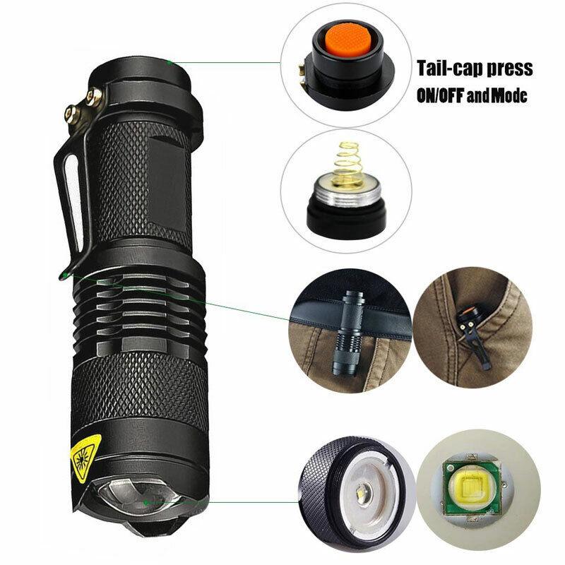 CREE Q5 LED Zoomable Focus Waterproof Flashlight Torch 1200LM w/ free AA battery - BESTA