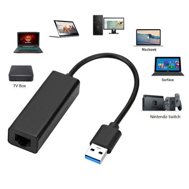 USB to RJ45 Lan Ethernet Adapter Network Card For Laptop Mac PC Nintendo Switch - BESTA