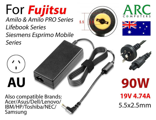 Laptop Power Adapter Charger For Fujitsu Amilo A1640 Lifebook 8110 S2210 - BESTA