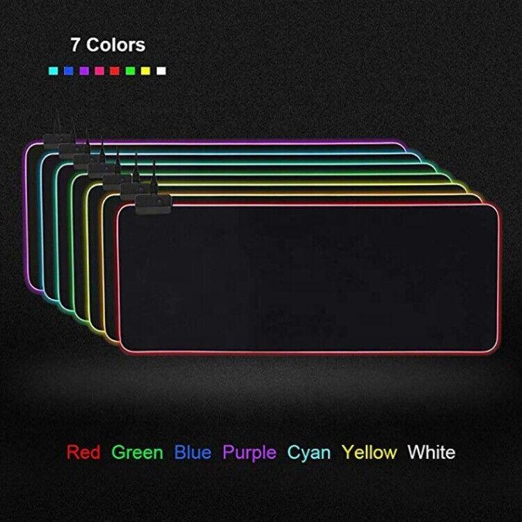 RGB LED Gaming Mousepad with Non-Slip Rubber Base for Laptop Desktop Gaming PC - BESTA