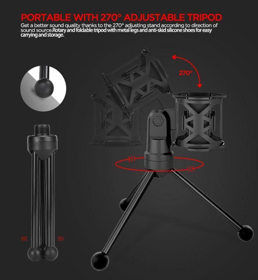 USB Powered Professional Gaming Streaming Desktop Microphone 3D MARVO Mic-03 - BESTA