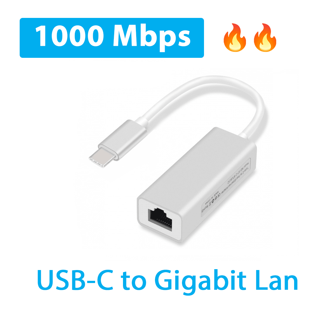 USB-C Type-C to RJ45 Network Gigabit Ethernet Lan Adaptor for PC and Mac - BESTA