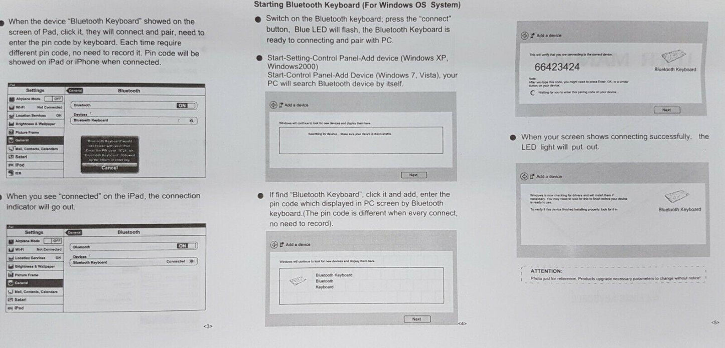 Bluetooth Wireless MiniKeyboard for Office Home Desktop Notebook use AAA Battery - BESTA