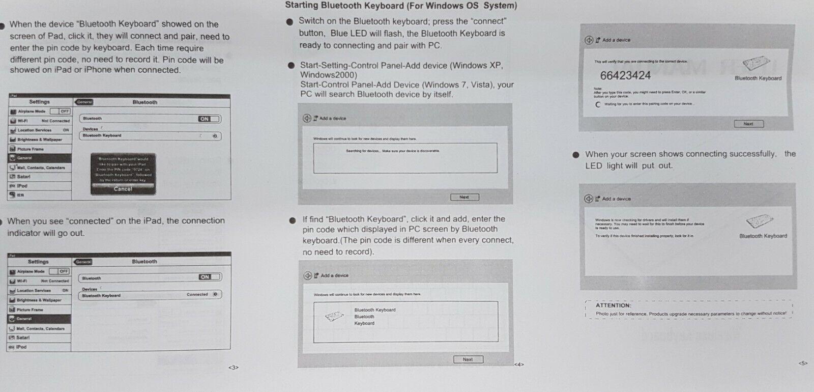 Bluetooth Wireless MiniKeyboard for Office Home Desktop Notebook use AAA Battery - BESTA