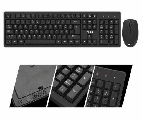 AOC KM210 Wireless Keyboard Mouse Combo Bundle Set 104 Keys Waterproof 2.4GHz - BESTA