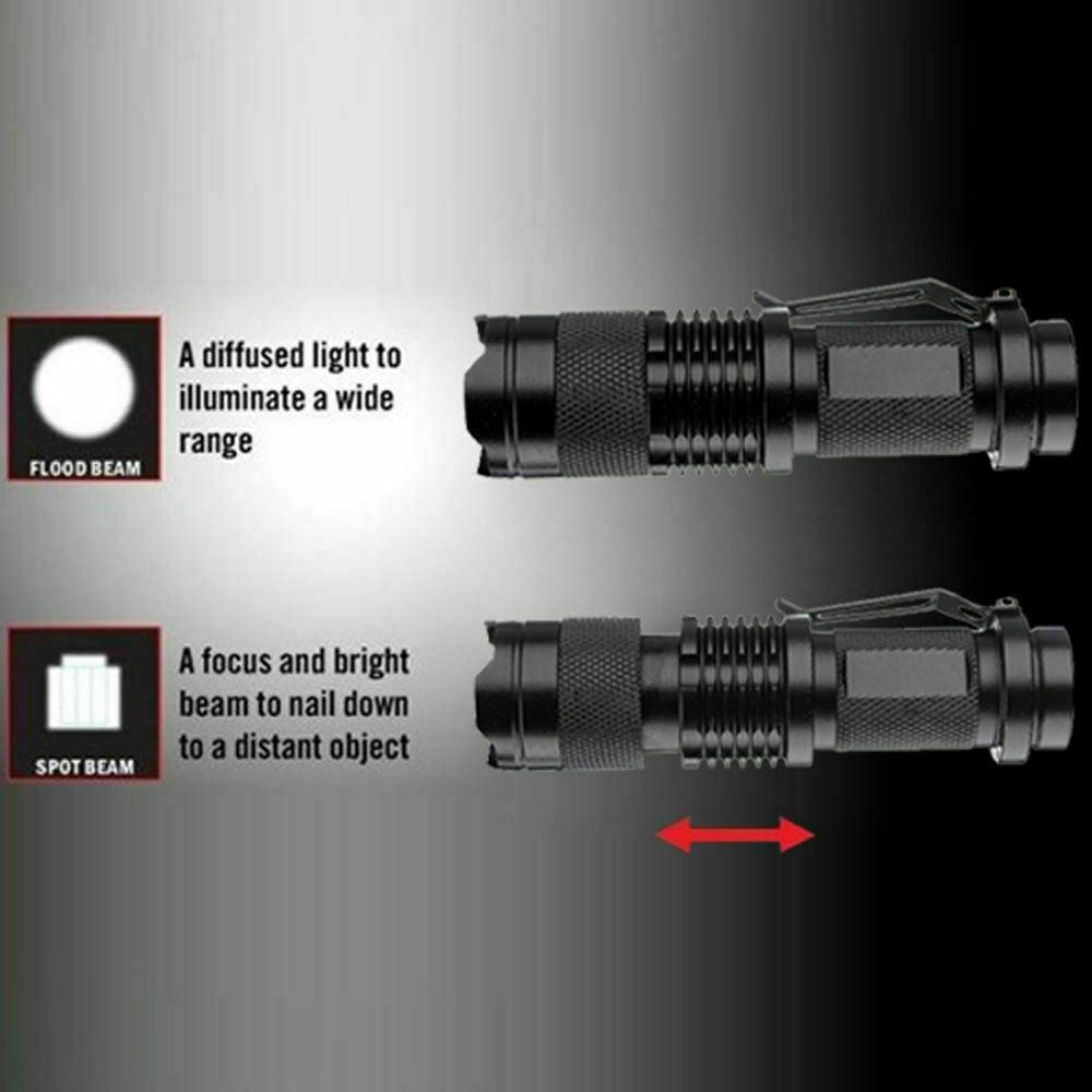 CREE Q5 LED Zoomable Focus Waterproof Flashlight Torch 1200LM w/ free AA battery - BESTA