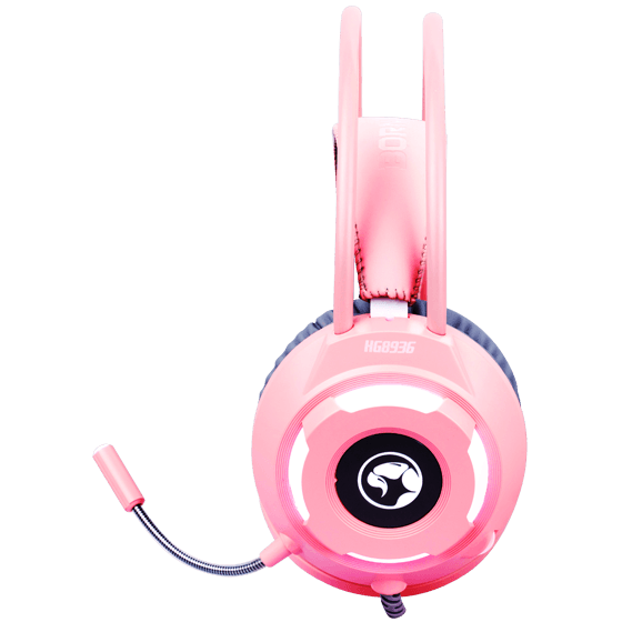 PINK RGB LED Gaming Headset Stereo Surround 7.1 PC Computer Headphone Mic HG8936 - BESTA
