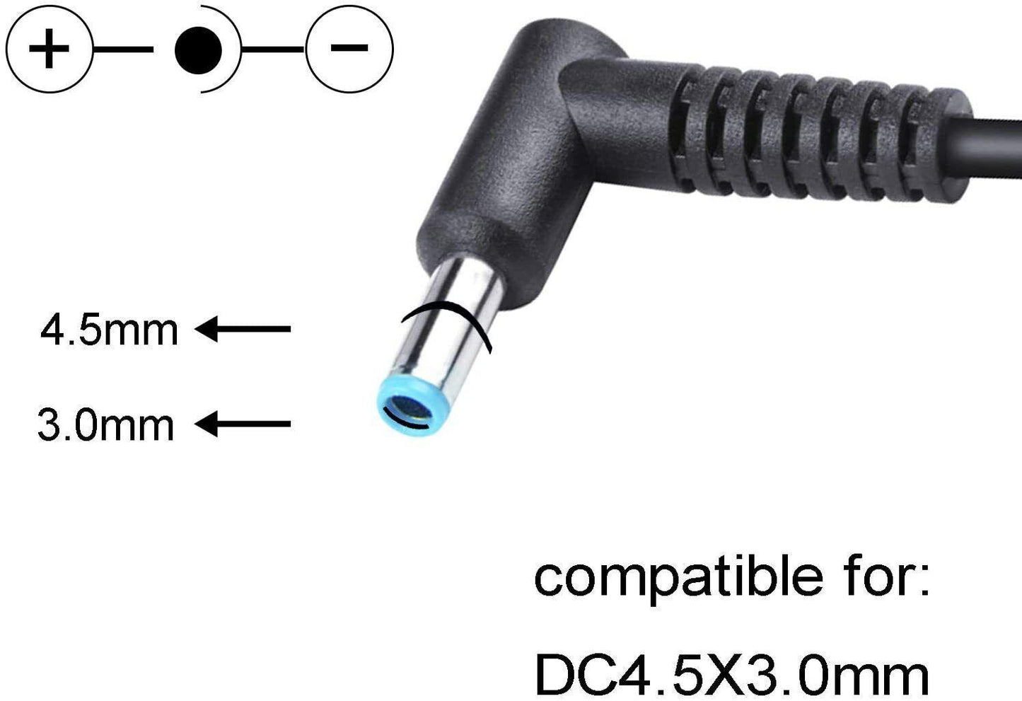 Laptop Charger AC Adapter Blue Tip 4.5*3.0mm HP EliteBook 820-G3 840-G3 850-G3 - BESTA